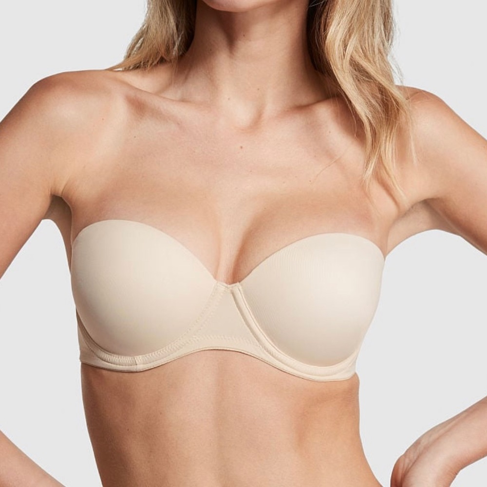 PINK 34C Strapless Push-Up Bra